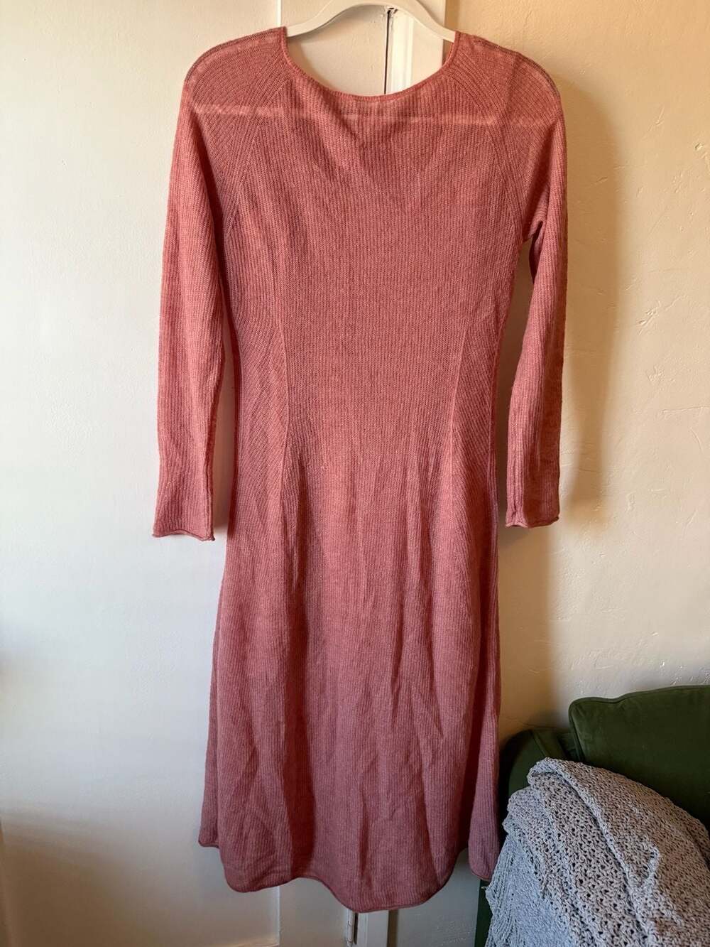 Everlane Knit Midi Dress Size M Pink Wool Alpaca Blend